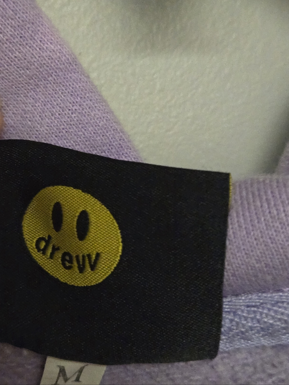 Drew Skate House Hoodie Smiley Face Purple Sweatshirt Adult Size Medium Flaw - Picture 6 of 8